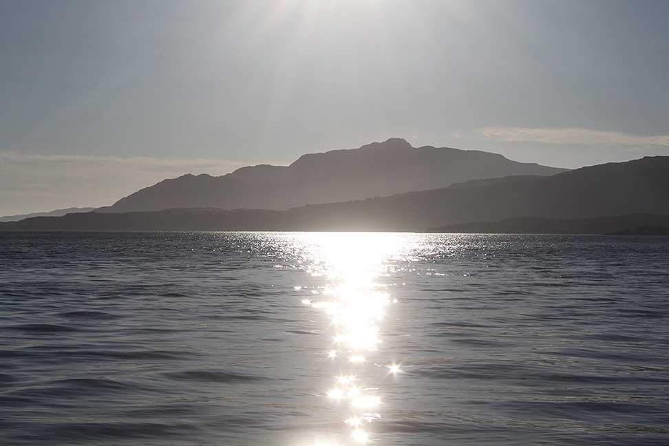 Isle of Muck foreground, Isle of Rum background taken from Ardnamurchan point